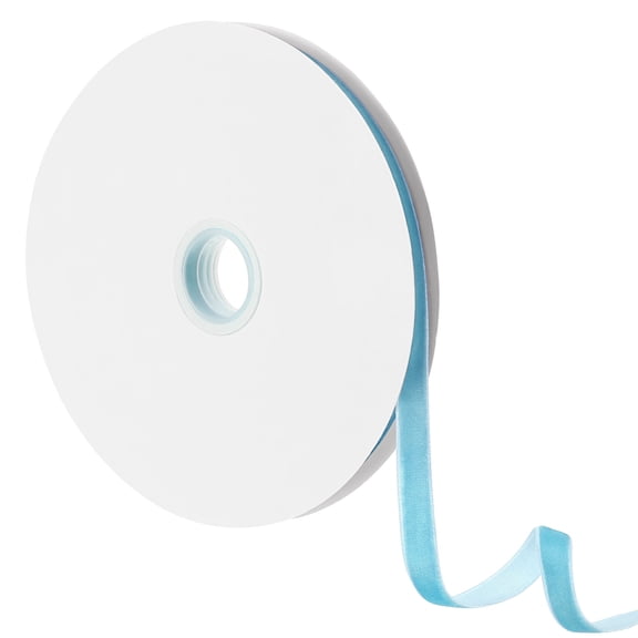 Uxcell Velvet Ribbon, 3 8" x 20 Yards Sky Blue Velvet Fabric Trimming Ribbon Single Face Velvet Ribbons for DIY Craft