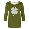 thumbnail image 6 of St. Patrick's Day T-Shirt for Women Glitter Texture Shamrock Clover Graphic Crewneck Long Sleeve Loose Fit Soft Festive Holiday Graphic Tee Top, 6 of 7