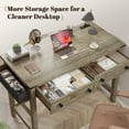 thumbnail image 6 of Romorgniz 32"Small Desk with USB Ports&Outlets,Office Desk with Drawers&Side Storage for Dorm, Bedroom,Vanity，Farmhouse Desk,Dark Oak, 6 of 8