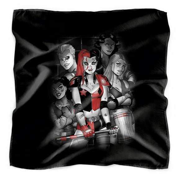 Harley Quinn Bad Gals Black & White Bandana (21 in x 21 in)