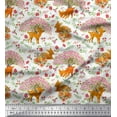 thumbnail image 1 of Soimoi Rayon Fabric Tree,Floral & Deer Animal Print Fabric by Yard 42 Inch Wide, 1 of 1