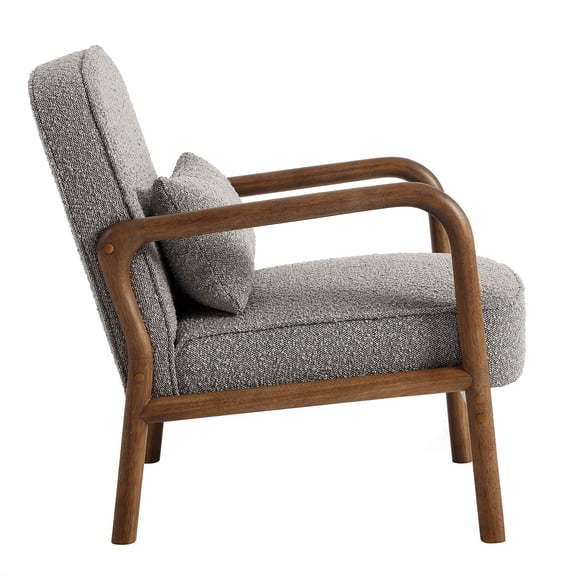 Charlie Boucle Upholstered Armchair in Taupe