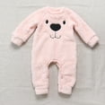 thumbnail image 5 of Lovebay Newborn Baby Cartoon Bear One-piece Snowsuit Warm Fleece Hooded Romper Jumpsuit Pink 0-6 Months, 5 of 7