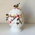 thumbnail image 4 of Ceramic Food Storage Containers with Lids, 3D Hand-painted Magnolia Flower and Bird for Home Kitchen Countertop Decorative Collection Jars, 4 of 5