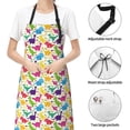 thumbnail image 6 of Naloa Colorful Dinosaurs Apron Kitchen Aprons with Pockets for Women Men Chef, 6 of 8