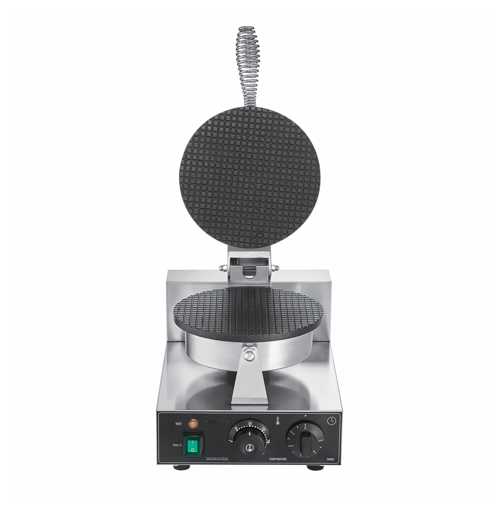 Commercial Waffle Cone Maker 1230W, Electric Ice Cream Cone Machine, Egg Roll Maker for Home & Business, Stainless Steel, Adjustable Temperature, Non-Stick