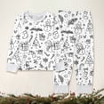 thumbnail image 4 of Cozy Themed Girls Pajama Long Sleeve Top And Pants Cute Holiday Print Sleepwear For Children Soft Loungewear For Festive Family Nights Home Comfort Outfit, 4 of 5