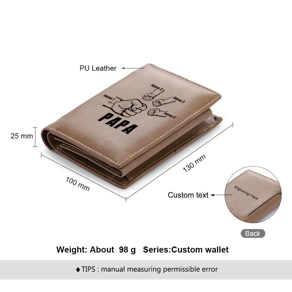 Personalized Wallet Custom Men Wallet 3 Name and Content Engraving Gift ...