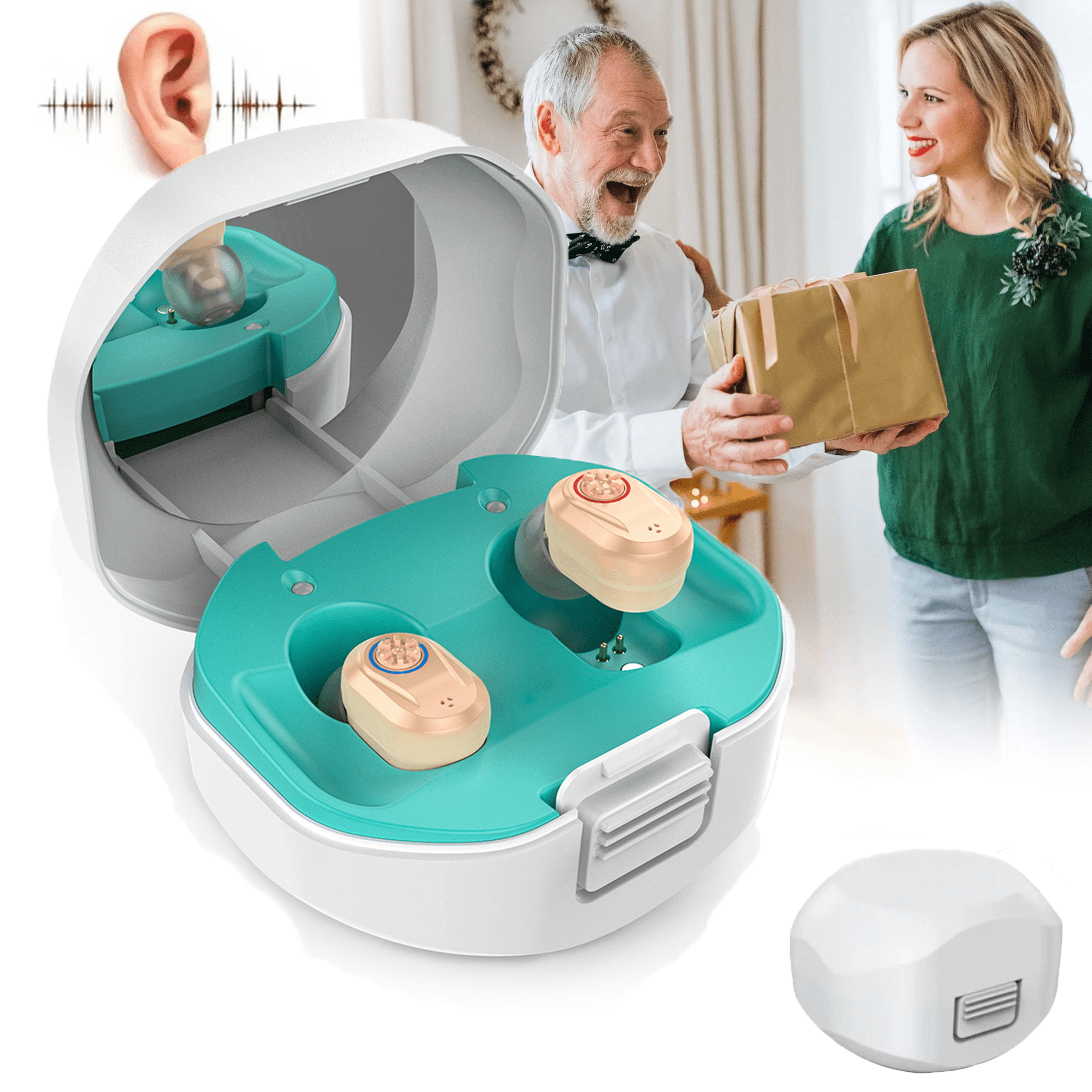 Adofi Hearing Aids for Seniors, Rechargeable Personal Sound Amplifiers for Severe Hearing Loss, Hearing Amplifiers for Adults with Noise Cancelling, Magnetic Charging Case