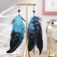 thumbnail image 6 of lureme Bohemian Style Boho Multicolor Pheasant Feathers Dangle Earrings for Women (er006359-11), 6 of 6