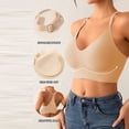 thumbnail image 2 of UPPADA Womens No Underwire Jelly Bra Wireless Supportive Seamless Bras Full Coverage Push Up Comfortable Bras Daily Tshirt Bras Beige,L, 2 of 6