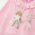 thumbnail image 6 of Byoo Toddler Girls Cute Sweatshirt Animal Rabbit Print Long Sleeve Pullover Top for Kids Soft Casual Sweatshirts, Pink, 6 of 9