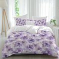 thumbnail image 2 of Purple Flower Bedding 3 Piece Duvet Cover Set Twin Size, Ombre Botanical Watercolor Floral Spring Soft Microfiber Comforter Cover with Zipper Closure & Pillowcases, FadeResistant Quilt Cover, 2 of 9