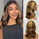 thumbnail image 1 of Peluca Douyin Honey Blonde Bob, 40 cm, cabello humano ondulado, 1 of 6