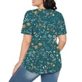thumbnail image 4 of Teissuly Fashionable Women's Casual Short Sleeved Loose Round Neck Printed Top, 4 of 7