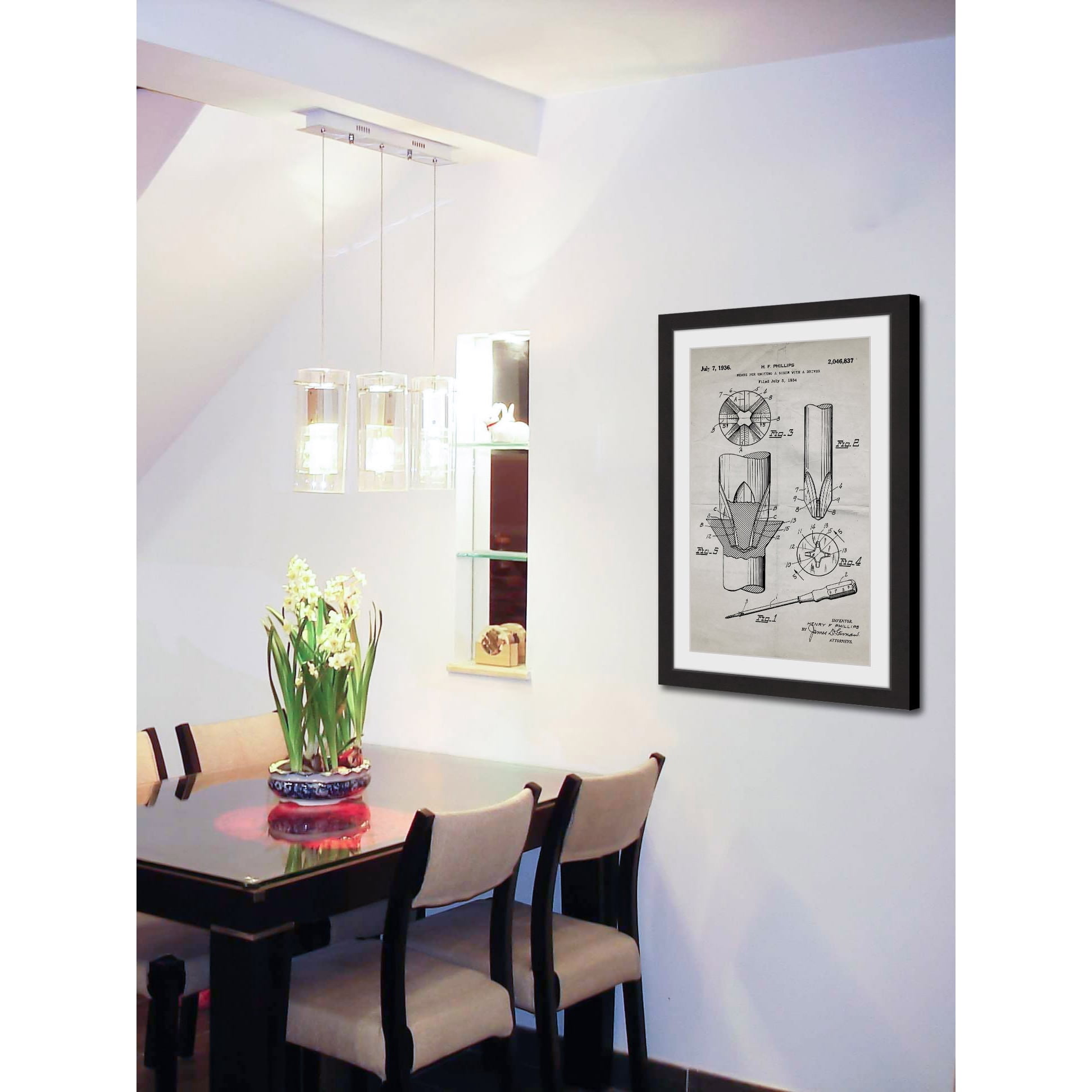 "Screwdriver 1936 Old Paper" Framed Painting Art Print