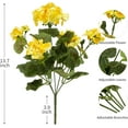 thumbnail image 4 of Viworld 4PCS Artificial Geranium 1 Branch with 5 Flower Heads 14.2inch Long Fake Silk Bouquet, Lifelike, Suitable for Interior Decoration, Porch Garden Decoration (Yellow), 4 of 7