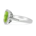thumbnail image 4 of 14k White Gold Cushion Cut Peridot And Diamond Ring, 4 of 6