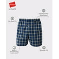 thumbnail image 2 of Hanes Ultimate Big Men’s Woven Boxer Underwear, Tartan Prints, 4-Pack, ( & Tall Sizes) Assorted 4XB, 2 of 8