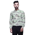 thumbnail image 1 of BESTMAN Mandarine Chemises Col Homme Coupe Régulière Imprimé Kurta Courte Menthe Verte, 1 of 6