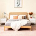 thumbnail image 5 of Leovanni Home Mid-Century Modern Nightstand, Solid Wood, 2 Drawers, Vintage Walnut Finish, 5 of 7