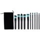 thumbnail image 1 of Juego de 10 brochas de maquillaje de diferentes formas, suaves, para polvos, sombras de ojos y color negro., 1 of 14