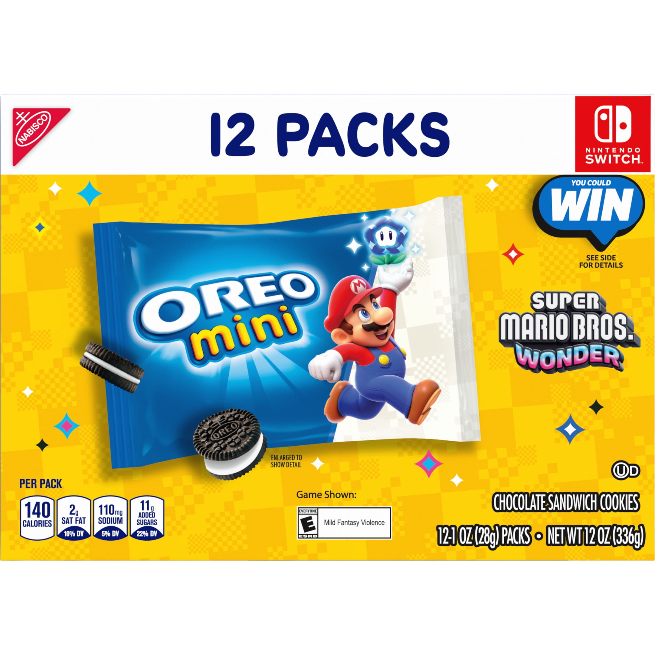 OREO Mini Chocolate Sandwich Cookies, 12 Snack Packs