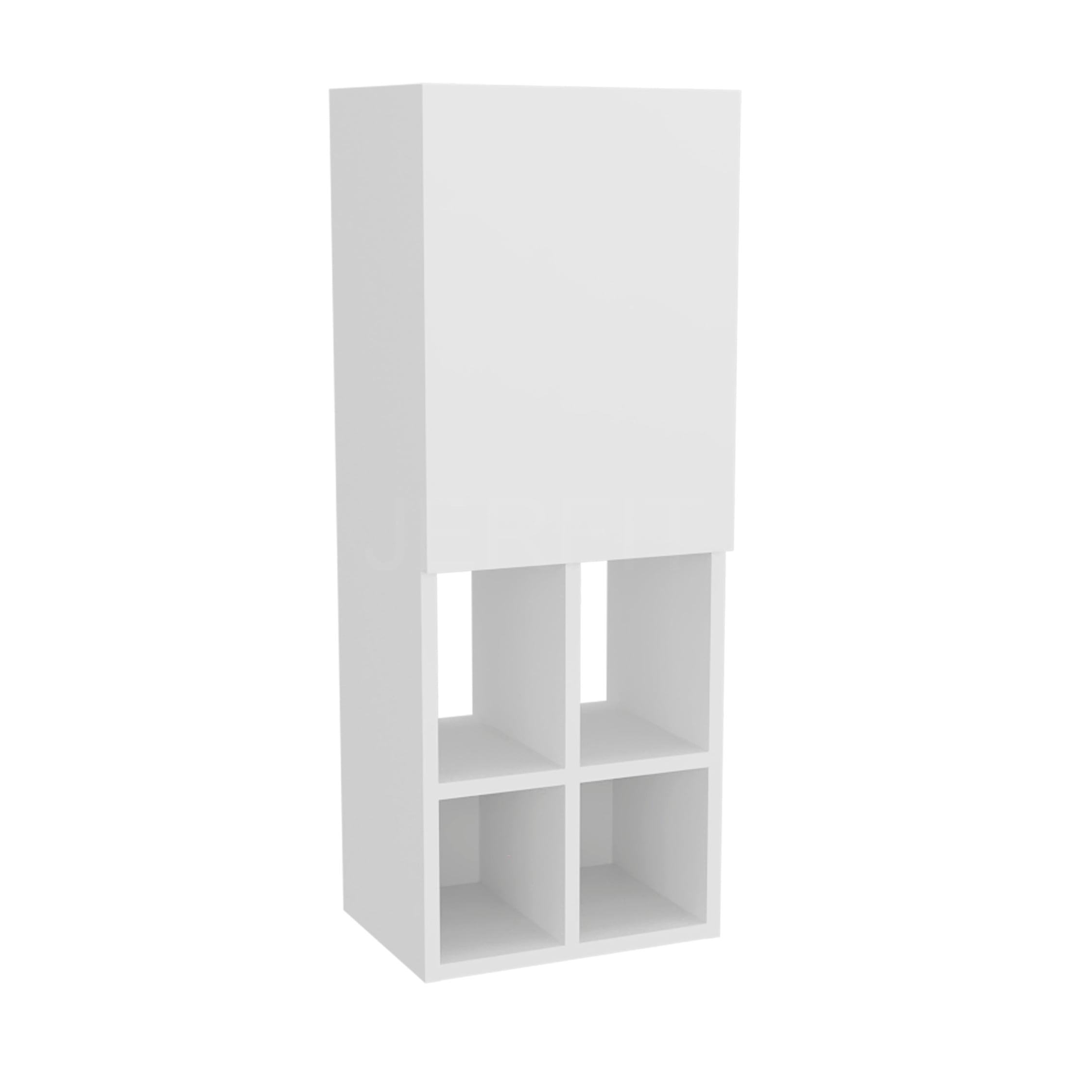 JERFIT 36" White Modern Bathroom Storage Cabinet with Door & 4 Shelves, Wall Mounted Organizer for Bath, Powder Room or Kitchen