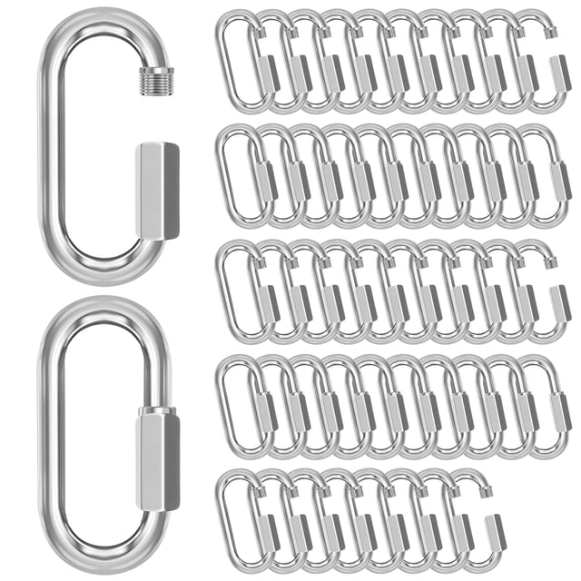 M6-50 Pack 2.3� Quick Links Chain Connectors, 1/4� Galvanized Chain Locki