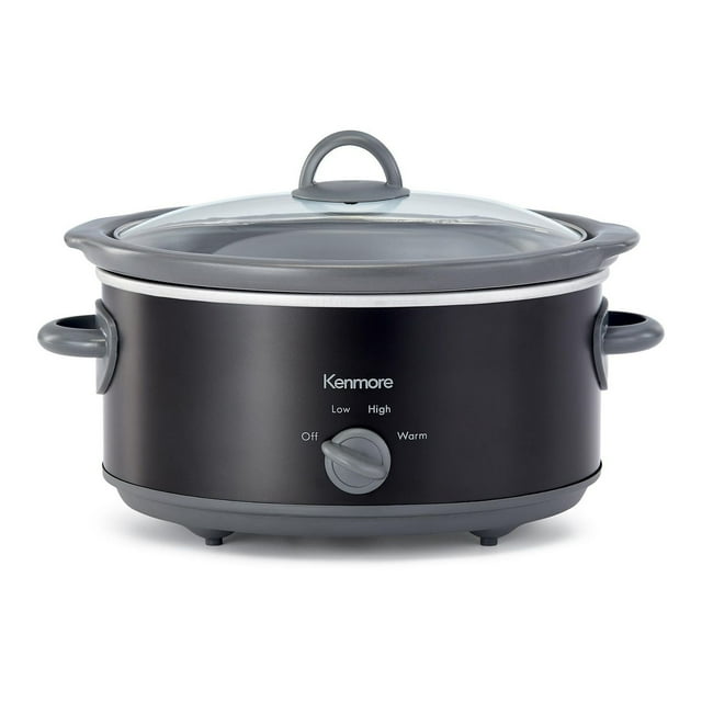 Kenmore Cuisinière à Feu Doux 5 qt (4,7L), Facile à Utiliser avec Commande à Molette, Noire