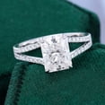 thumbnail image 2 of Spot Jewel Radiant Cut Excellent 1.9 Ct Diamond Ring for Women - Silver 14K White Gold Plated Ring - 3 Stone Diamond Rings for Women - Twisted Cross Over Shank Engagement Rings - Elegant Jewelry, 2 of 6