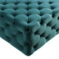 thumbnail image 3 of Steve Silver Ottoman Carré en Velours Vert Belham Capitonné, 3 of 5
