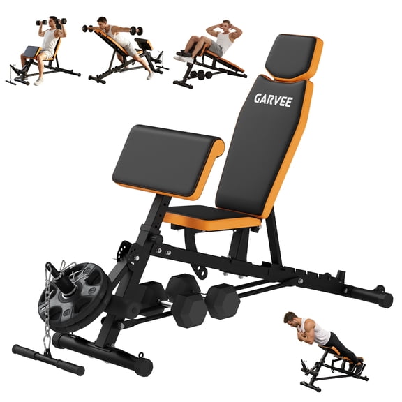 Adjustable Weight Bench, 1000 Lbs Capacity with Leg Extension and Preacher Curl Pad, Multi-Purpose Workout Bench for Home Gym Full Body Training