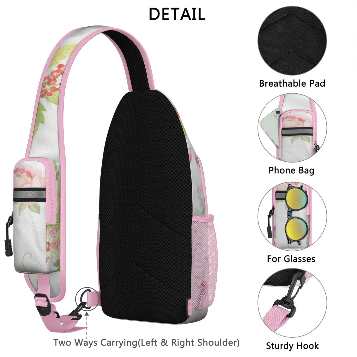 Strawberry Sling Bag for Women Men Hiking Sling Backpack Sling Backpack for Outdoor Activities Gym Small Travel Backpack Gym Sports Travel Hiking Daypack