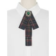 thumbnail image 4 of INSPIRE CHIC Women's Plaid Bow Brooch Tie Rhinestoneand Pearl Neck Tie Pin Checked Bow Tie Red Blue, 4 of 4