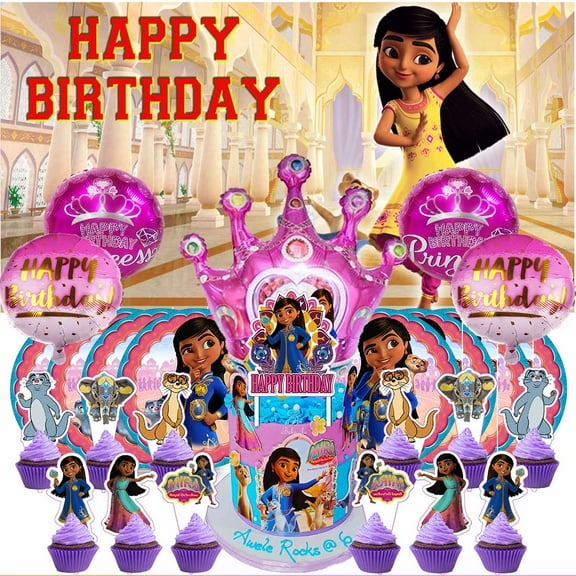 Mira Royal Party Supplies Decor Tableware Backdrop Banner Cake Topper Balloons Birthday Decorations