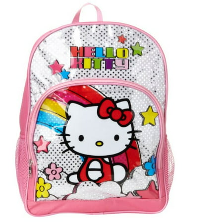 Backpack - Hello Kitty - Pink Underglass Shiny Foil Large School Bag New 826175