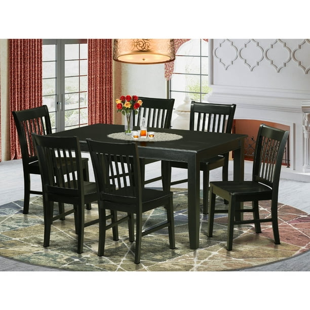 East West Furniture Formal Dining Room, Formal Black Dining Room Chairs