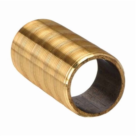 3/8 MNPT x 1 TBE Red Brass Pipe Nipple Sch 80 462-001X