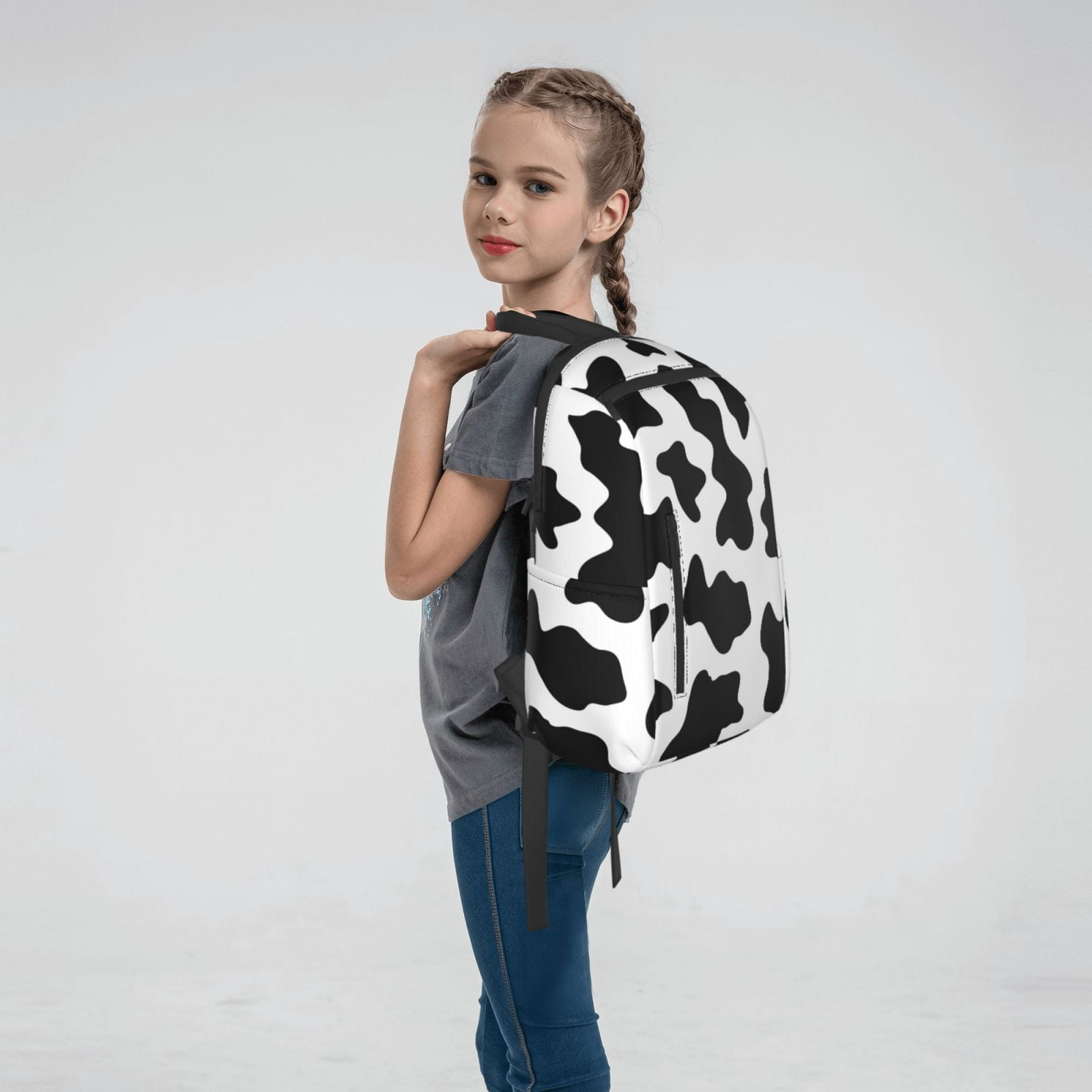 Xecao Milk Cow print Backpack For women men Aesthetic Lightweight Travel Daypack Simple Cute Backpack For Bookbag