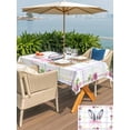 thumbnail image 4 of Easter Outdoor Tablecloth - 54x80 Inch Rectangle Dining Table Cover, Cute Rabbits Ears Bow Daisy Flower Watercolor Plaid Waterproof Outdoor Table Cloth with Umbrella Hole & Zipper for Picnic/Patio, 4 of 7