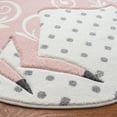 thumbnail image 3 of SAFAVIEH Carousel Kids Dalach Unicorn Area Rug, Ivory Gray/Pink, 6'7" x 6'7" Round, 3 of 11