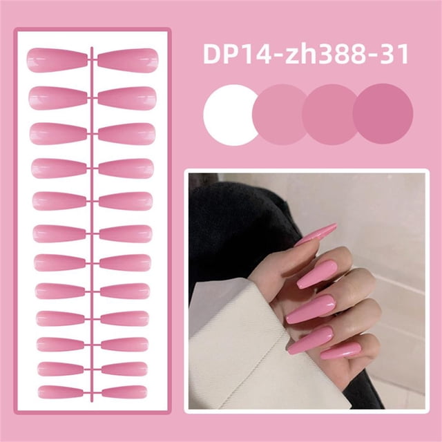 EZLIFE Uñas postizas cuadradas largas y brillantes, elegantes, 24 unidades σ. !и ιβ I1P7