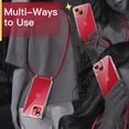 thumbnail image 6 of JETech Crossbody Case for iPhone 14 6.1-Inch with Adjustable Lanyard Strap, Clear Transparent Anti-Yellowing Shockproof Protective Phone Cover with Neck Cord (Red), 6 of 6