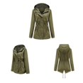 thumbnail image 6 of Huesdet Rain Jacket for Women Waterproof Lightweight Hooded Raincoat for Hiking Travel Outdoor(Green,XXL), 6 of 9