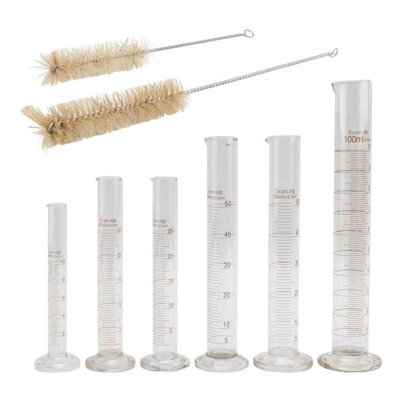 Thick Glass Graduated Measuring Cylinder Set Glass With Two Brushes