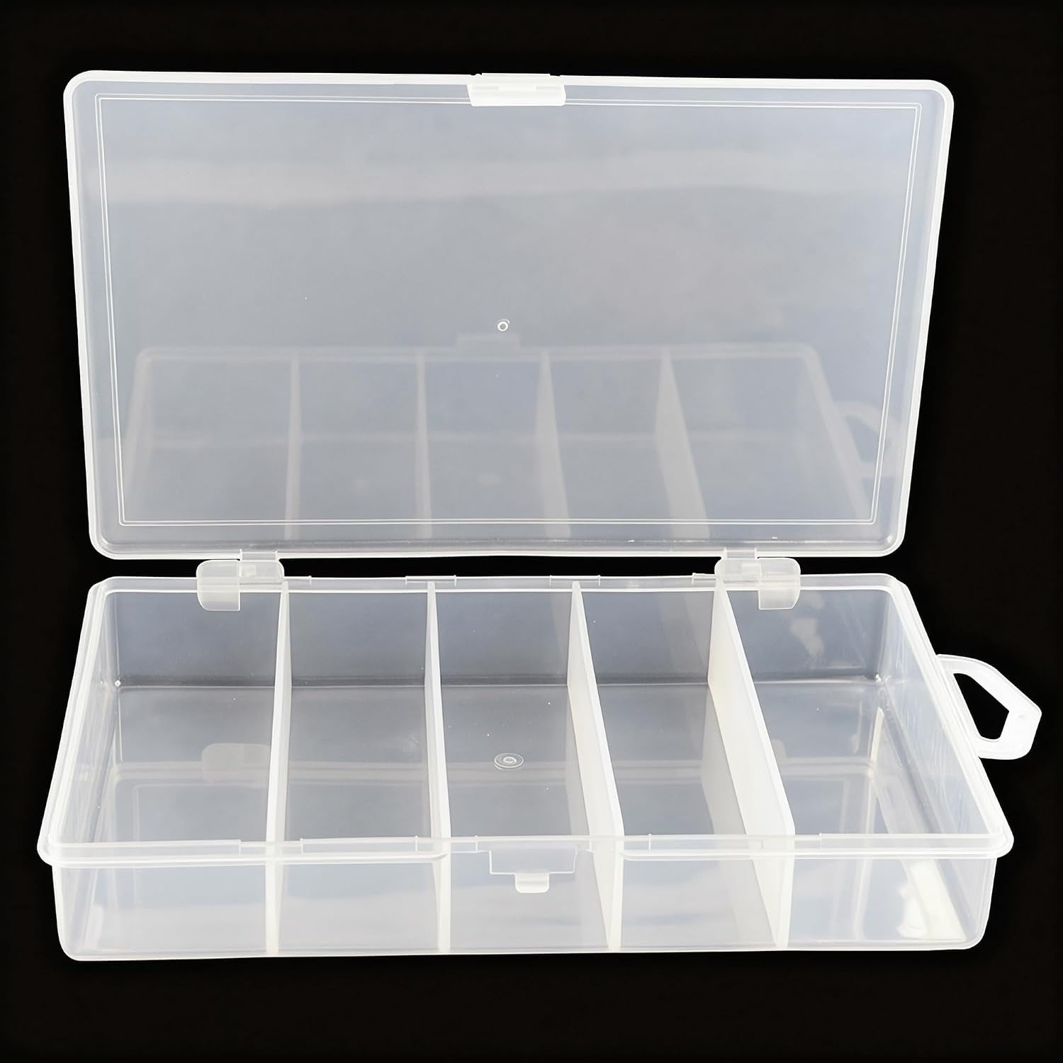 Norlix Clear Plastic Storage Case Container for Fishing Tackle Organizer Box with Dividers for Jewelry Beads Collection