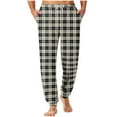 thumbnail image 3 of QLEICOM Mens Pajama Pants,Mens Lounge Pants,Men's Plaid Lounge Pants with Elastic Drawstring Waist and Convenient Side Pockets Cuffed Ankle Sleep Pants Comfortable Fits for Home Wear, 3 of 6