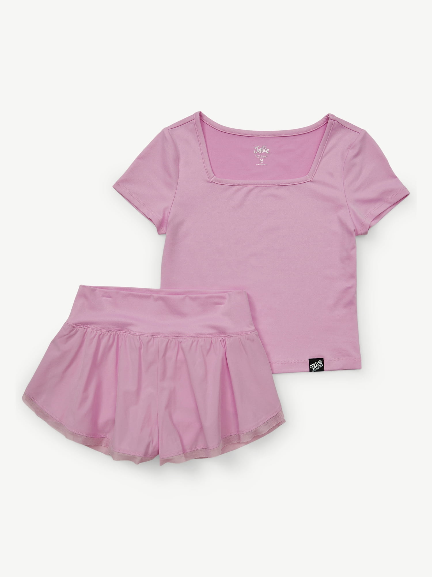 Justice Girls Mesh Hem Tulip Short Set, Sizes XS - XLP