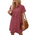thumbnail image 6 of luvamia Women's High Rise Denim Dress Lapel Button Down A-Line Jean Dress Baroque Rose Size 2XL, 6 of 9